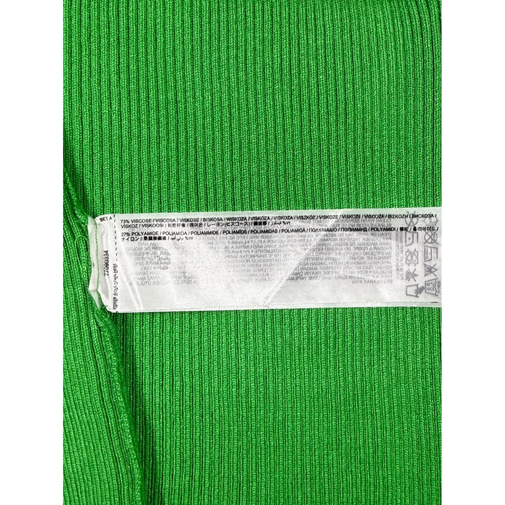 Capsule Layering Mango MNG Ribbed Knit Sweater Tank Green Crew Neck Size Med - Picture 7 of 7